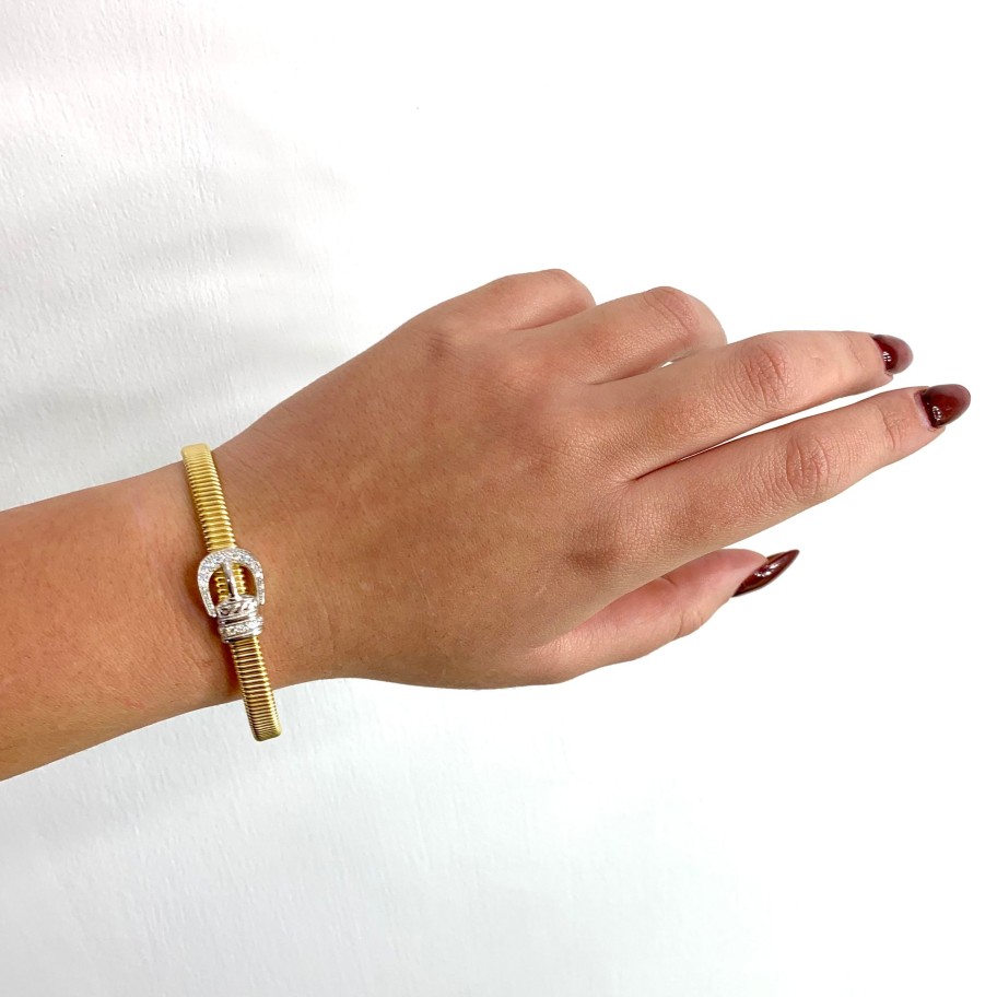 Bracelets Marcello Pane | Bracciale Tubo Belt Gold