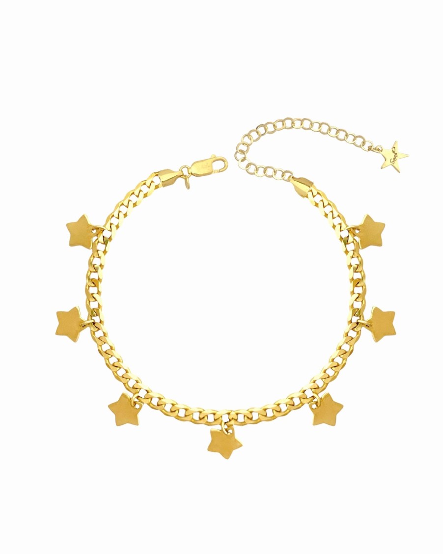 Other Sarah Luxury | Anklet With Groumette Chain With Hanging Stars