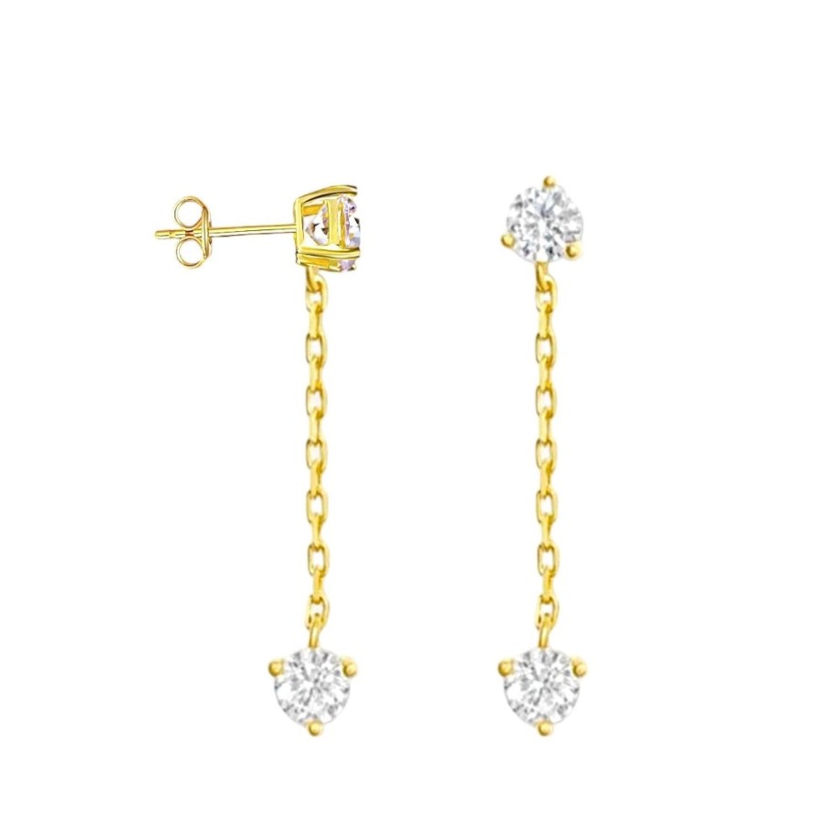 Earrings Sarah Luxury | Double Baguette Mini Hoops