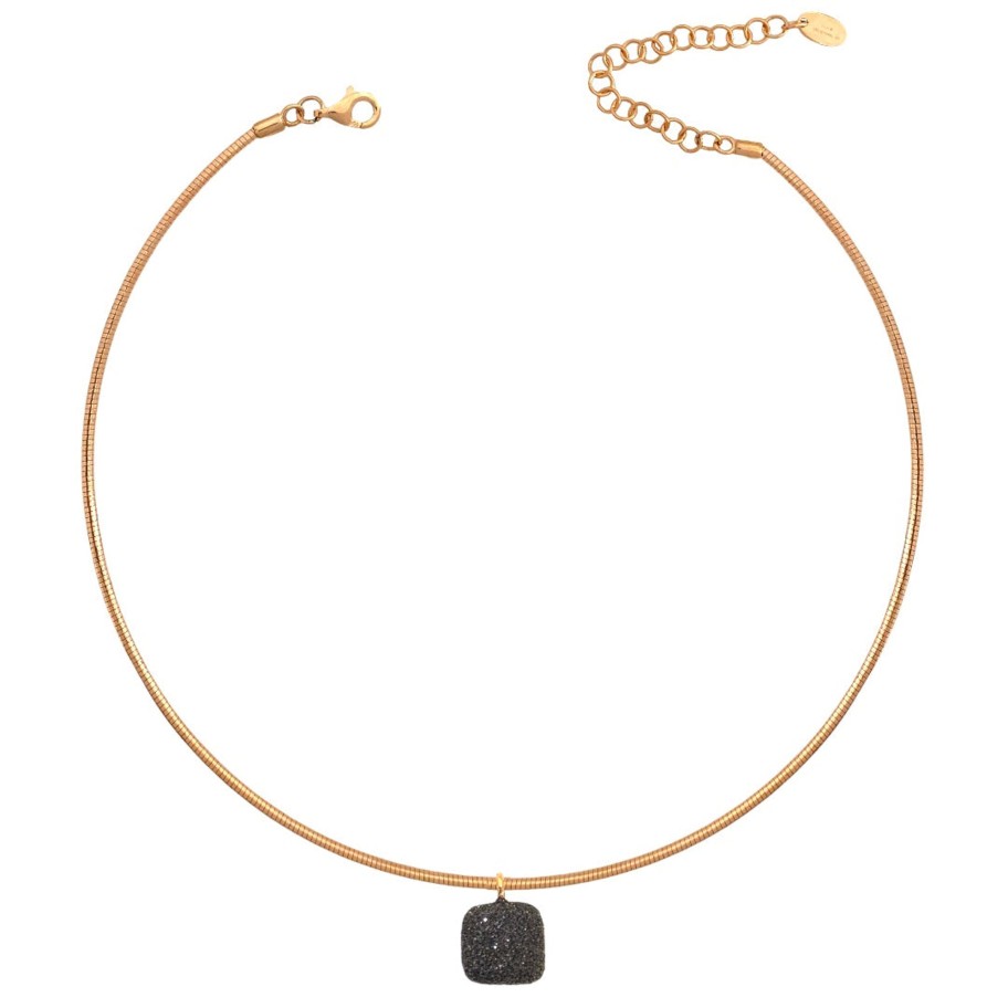 Necklaces Pesavento | Collana Cubo Dna Rose/Black