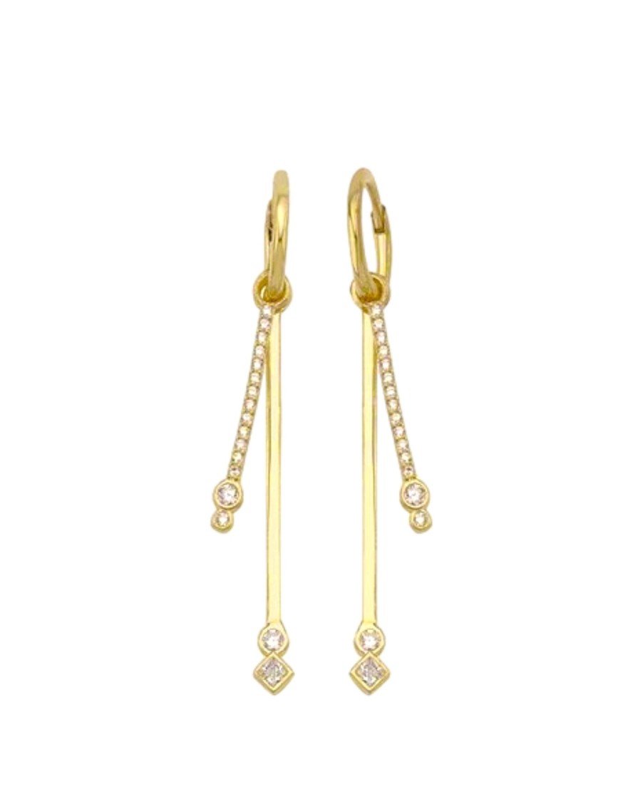 Earrings Sarah Luxury | Double Baguette Mini Hoops