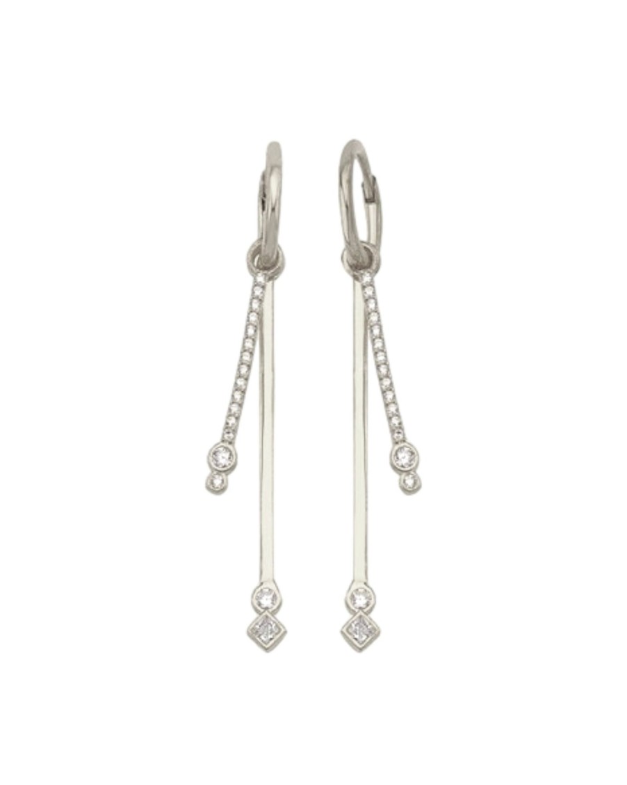 Earrings Sarah Luxury | Double Baguette Mini Hoops