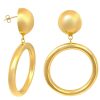 Earrings Sarah Accessori Moda | Circles With Button On The Lobe