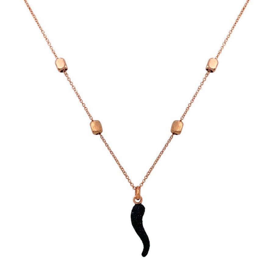 Necklaces Pesavento | Collana Polvere Corno Rose/Black