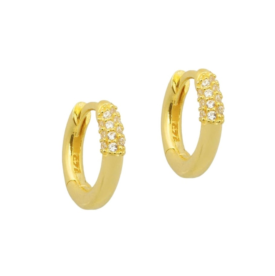 Earrings Sarah Luxury | Double Baguette Mini Hoops