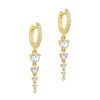 Earrings Sarah Luxury | Double Baguette Mini Hoops