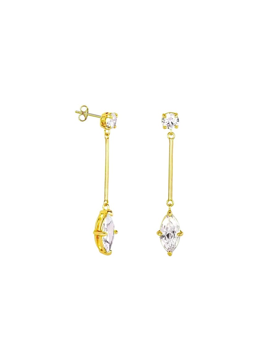 Earrings Sarah Luxury | Double Baguette Mini Hoops