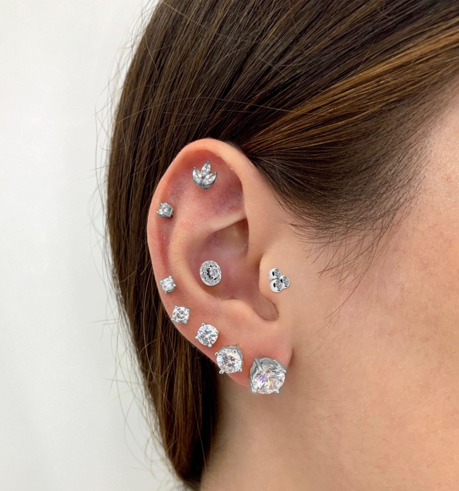 Earrings Sarah Luxury | Piercing Three Silver