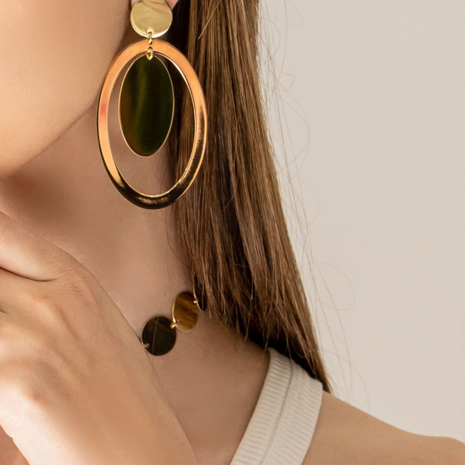 Earrings Sarah Luxury | Orecchini Oval Slim Mosk