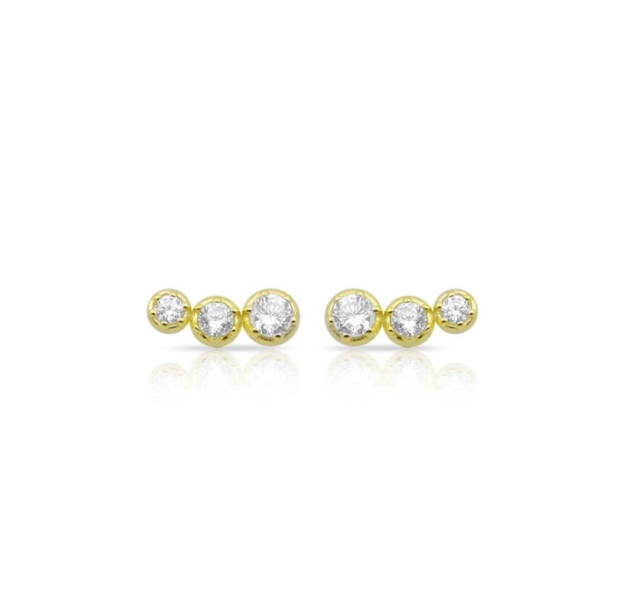 Earrings Sarah Luxury | Tris Earrings Of Zircons